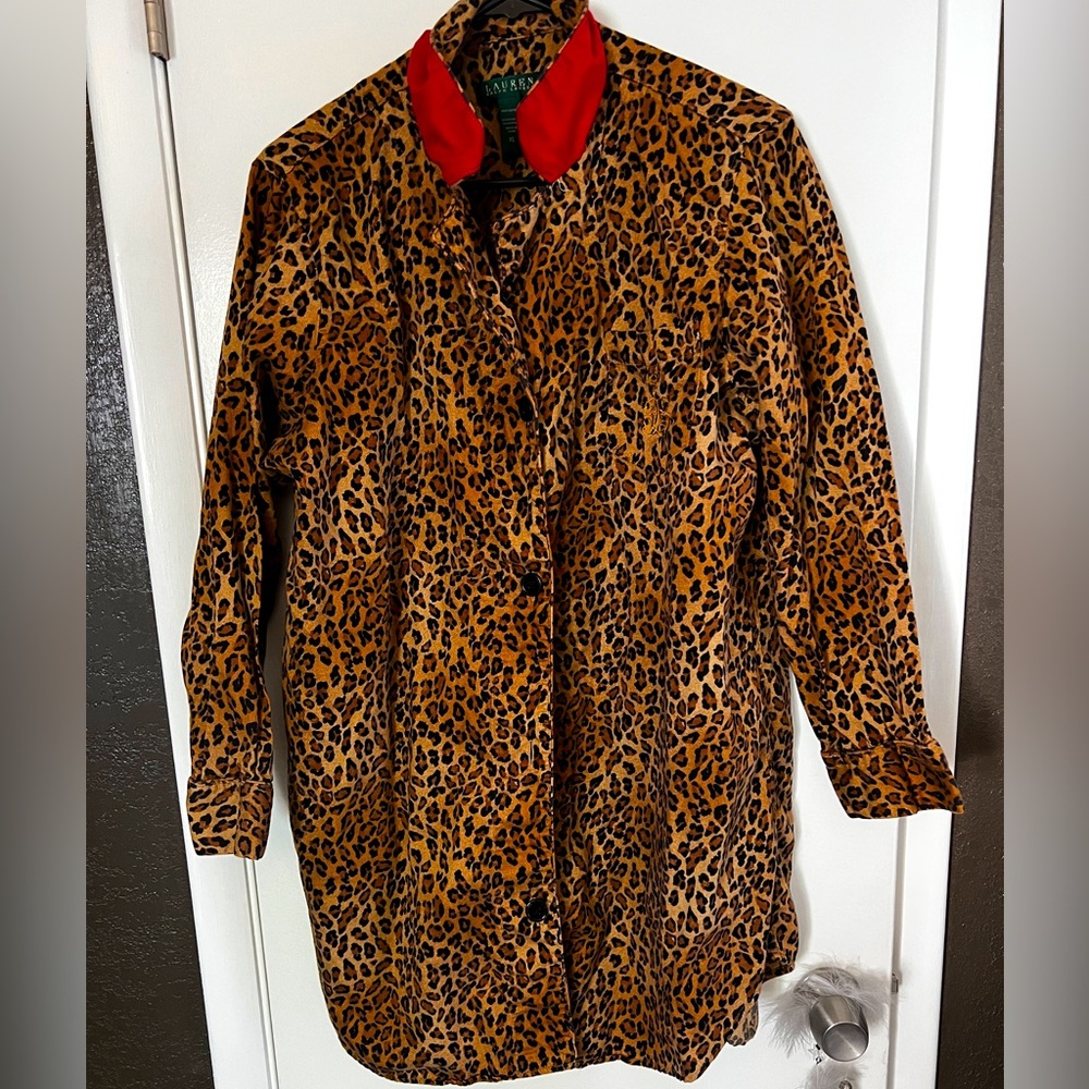 *CLOSET BLOWOUT SALE* Vintage Ralph Lauren leopard print nightgown. XL. Fab!